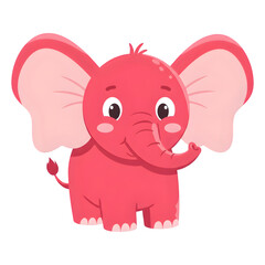 Adorable Pink Elephant Baby Illustration for Children's Books