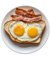 Fried egg and bacon on toast 