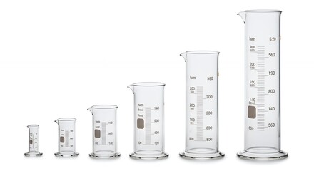 Set of Graduated Cylinders: Laboratory Glassware for Measurement