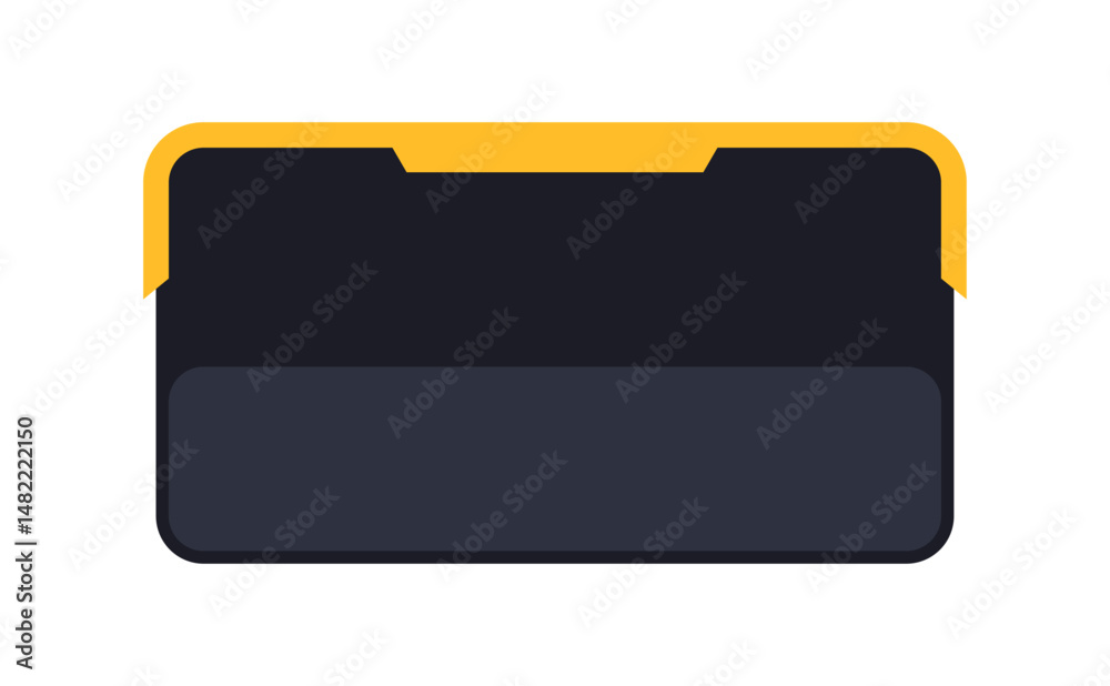 Poster minimal dark ui panel with status bar. modern interface module yellow line. clean dashboard element 