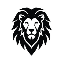 Lion Head Minimalist Vector Silhouette