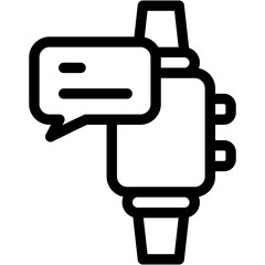 Vector Icon Smart watch, Device, Speech Bubble, Message, Communications