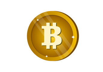 golden bitcoin sign