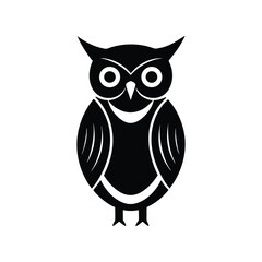 Owl Perched Minimalist Vector Art