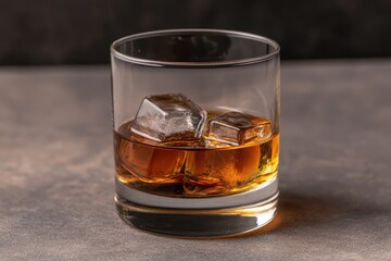 2. Chilled Whiskey Served with Ice in a Glass