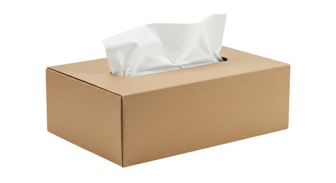 Isolated Brown Tissue Box with White Tissues