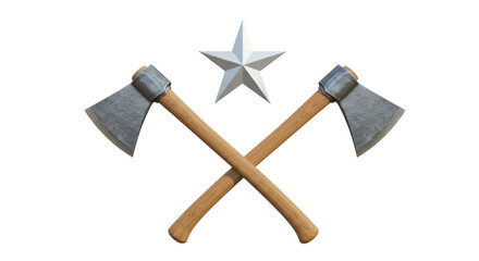 Isolated Crossed Axes with Star Emblem