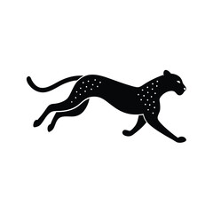 Cheetah Leaping Vector Silhouette Clipart