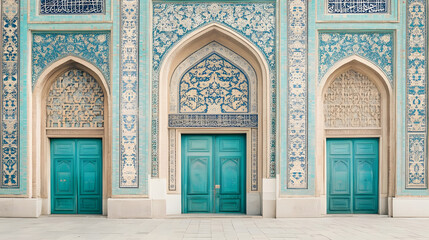 Obraz premium Teal Doors & Turquoise Islamic Architecture