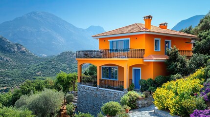 A residential house on Crete, Greece, in Europe.