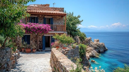 A residential house on Crete, Greece, in Europe.