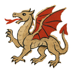 Fototapeta premium PNG Mythical dragon paper art