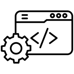 Web development outline icon. Simple vector icon design in outline style. Editable vector format