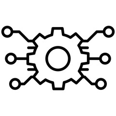 Digitalization outline icon. Simple vector icon design in outline style. Editable vector format