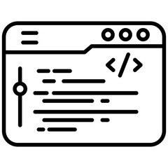 Coding outline icon. Simple vector icon design in outline style. Editable vector format