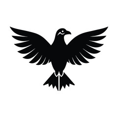 Osprey Perched Wings Vector Silhouette