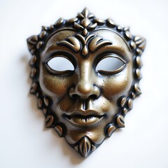 Naklejka premium Venetian carnival mask displayed on dark textured background