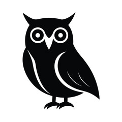 Fototapeta premium Owl Perched Head Vector Clipart