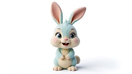 Obraz premium Easter Bunny 3D Model with Pastel Colors and Soft Textured Fur