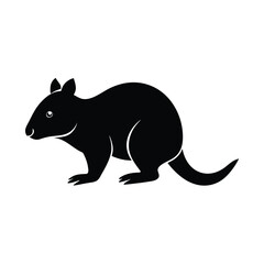 Quokka Hopping Face Vector Silhouette
