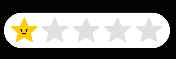 Flat cute one star product review icon for apps and websites hand drawn.