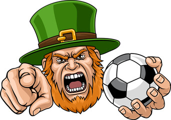 Leprechaun Celtic Irish Soccer Football Mascot