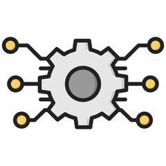 Digitalization lineal color icon. Simple vector icon design in lineal color style. Editable vector format