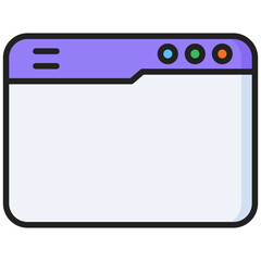 Website lineal color icon. Simple vector icon design in lineal color style. Editable vector format