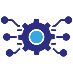 Obraz premium Digitalization solid dual color icon. Simple vector icon design in solid color style. Editable vector format