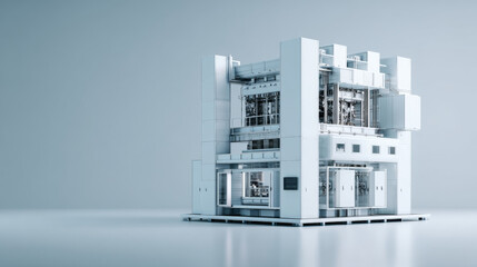 A modern, futuristic industrial building showcasing advanced technology and design.