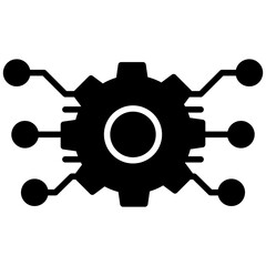 Digitalization mixed glyph icon. Simple vector icon design in glyph style. Editable vector format