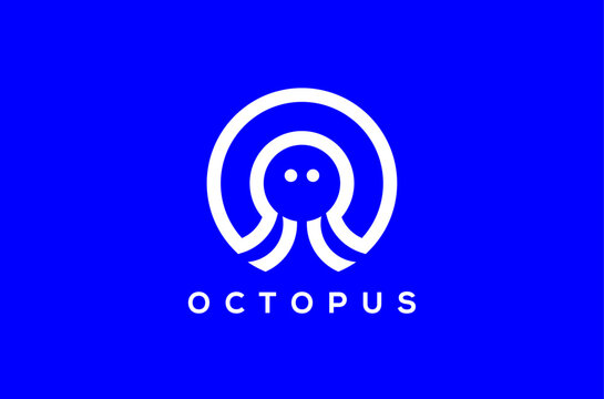 Creative Minimal Octopus Technology Logo Design, letter o octopus logo, letter o logo, crossroads of technology, recruitment engine powered by AI agents, industry empower both businesses talent icon