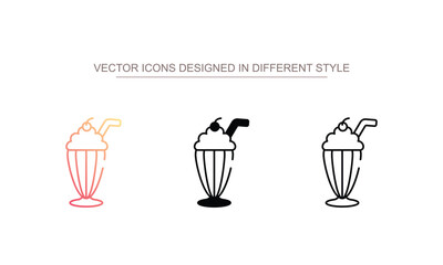 Milkshake icon design with white background stock illustration