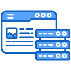 Hosting blue color icon. Simple vector icon design in blue color style. Editable vector format