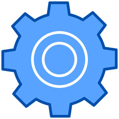 Settings blue color icon. Simple vector icon design in blue color style. Editable vector format
