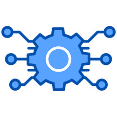 Digitalization blue color icon. Simple vector icon design in blue color style. Editable vector format