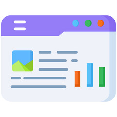 Web portal flat color icon. Simple vector icon design in flat color style. Editable vector format