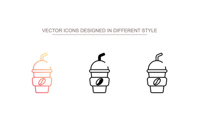 Iced coffee icon design with white background stock illustration