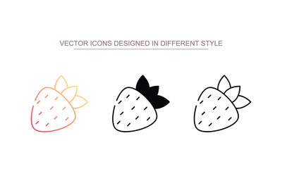 Strawberry icon design with white background stock illustration