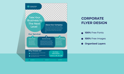 Corporate Business Modern A4 Flyers, with creative editable geometric vector design templates, Informative modern layouts for promotional purposes.