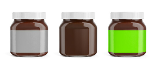 Chocolate Cream Spread Jar illustration 3D isolated on white background
