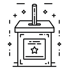 2D poll web icon in line style  Icons, Flat lay Icon