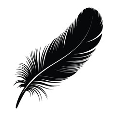 Obraz premium Tanager Feather Silhouette, Vector, Illustration, Icon, Logo, White Background.