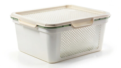 Storage bin on white background perfect for home organization plastic container and storage solution