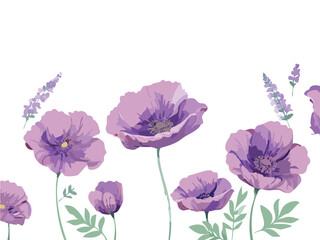 Purple floral bloom aesthetic spring summer blossom design