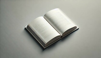 Modern Open Book with Blank Pages 3D Rendering
