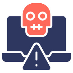 Cyber Warfare glyph color icon