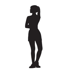 Fototapeta premium Vector silhouette set of girl on white background 
