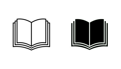 open book icon in editable stroke and flat vector illustrations