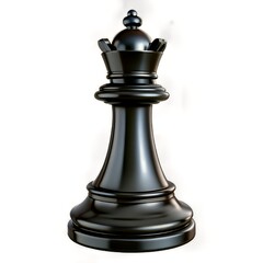 Fototapeta premium Black king and queen are powerful chess pieces in the strategy game isolated on white